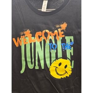 Limited Edition Artist Signed Black Graphic Tee M – Jungle Smile Design NWOT